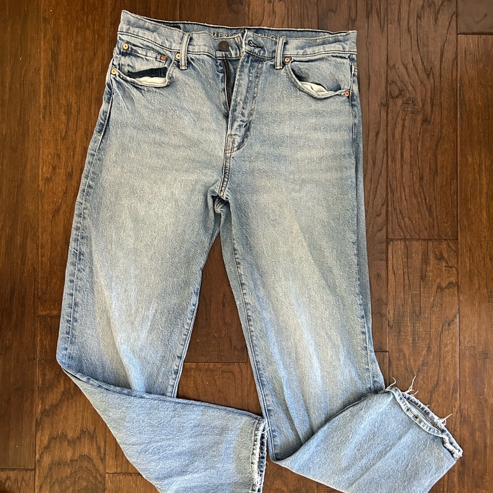 American Eagle Outfitters Light Blue Straight Leg Jeans